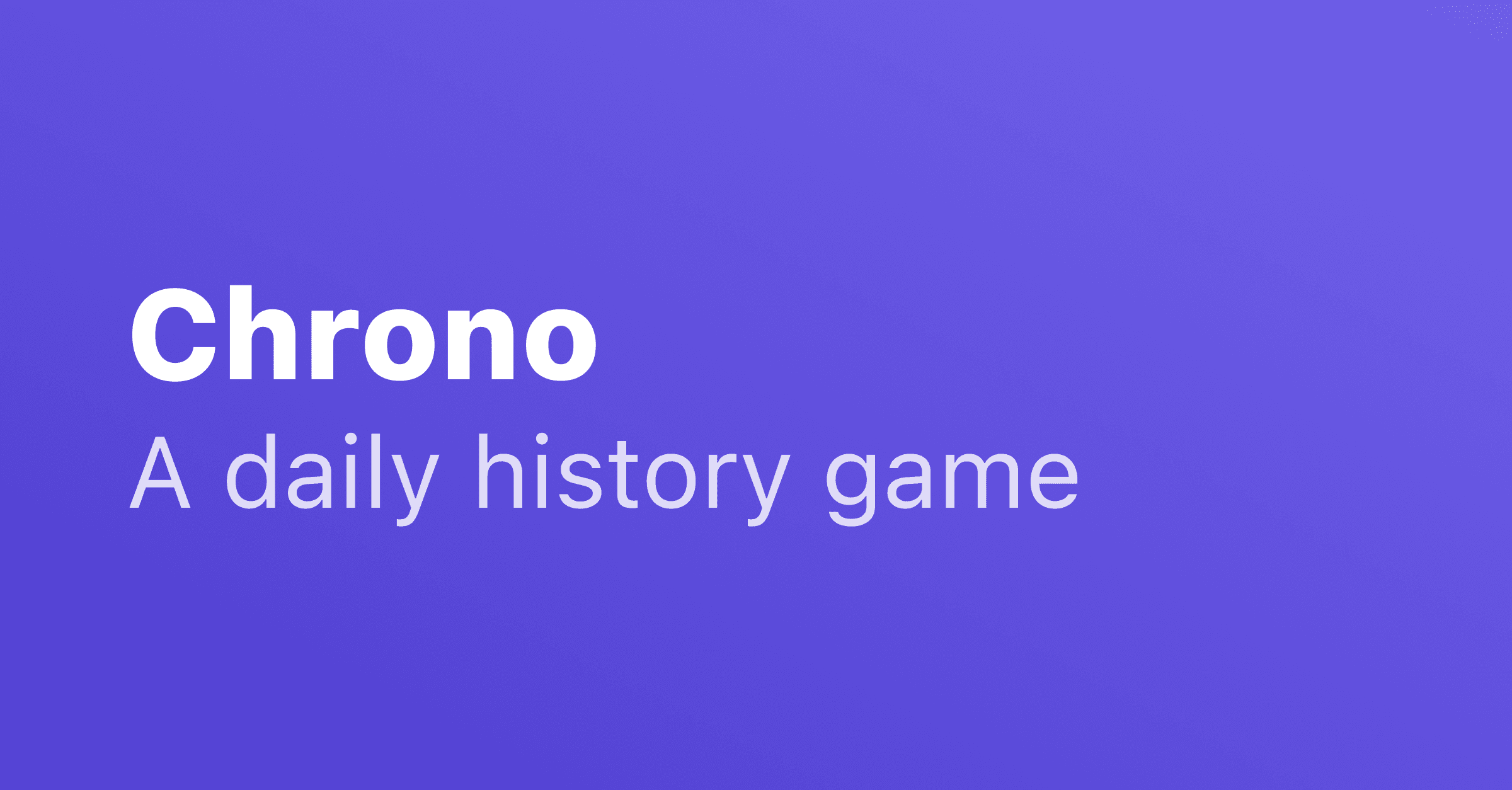 Chrono - A daily history game